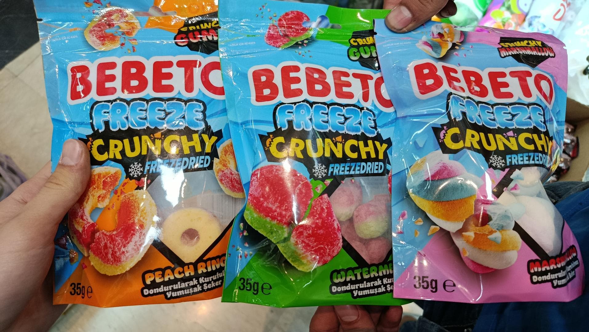 پاستیل ببتو حلقه هلو ترد فریز درای ۳۵ گرمی bebeto peach rings freeze crunchi|فروش خوراکی