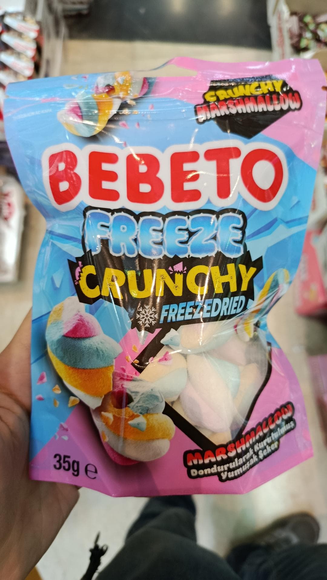 پاستیل ببتو مارشملو ترد فریز درای ۳۵ گرمی bebeto marshmallow freeze crunchi